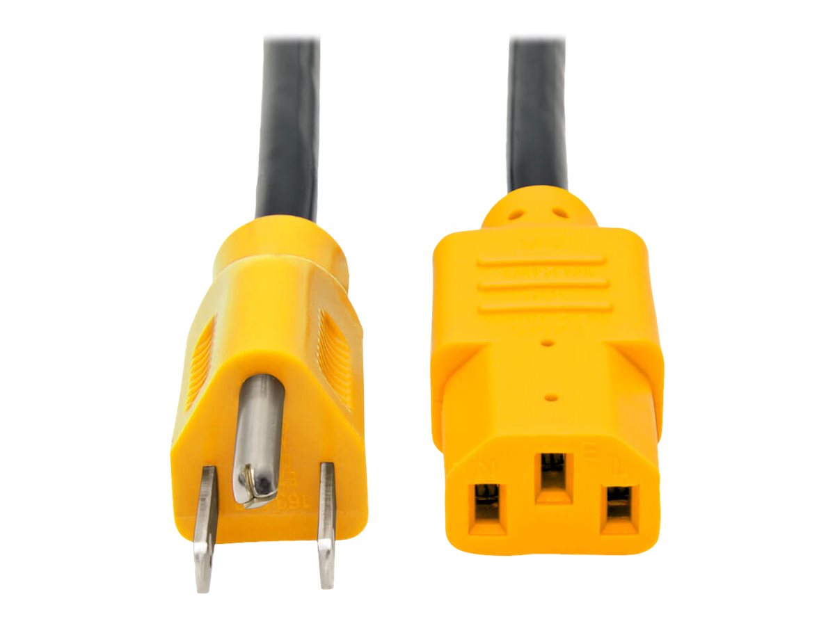 Tripp Lite 4ft Computer Power Cord Cable 5-15P to C13 Yellow 10A 18AWG 4'