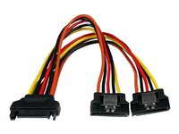 StarTech.com 6in Latching SATA Power Y Splitter Cable Adapter - M/F - 6 inch Serial ATA Power Cable Splitter - SATA Power Y C