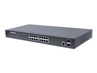 Intellinet 16-Port Gigabit Ethernet PoE+ Web-Managed Switch with 2 SFP Ports, IEEE 802.3at/af Power over Ethernet (PoE+/PoE) Compliant, 374 W, Endspan, 19' Rackmount Switch 16-porte Gigabit Ethernet PoE+