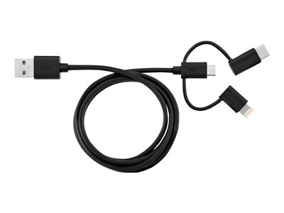 V7 - USB cable - USB (M) to Lightning/Micro-USB Type B/USB-C (M)