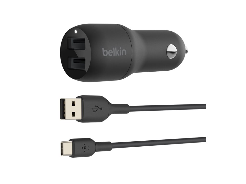 BELKIN Chargeur voiture 2x USB A + cable