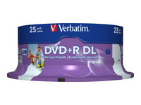 Verbatim - 25 x DVD+R DL - 8.5 GB 8x - wide printable surface - spindle
