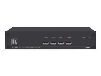 Kramer 692 4K60 4:2:0 HDMI MM/SM Fiber Optic Receiver with USB, Ethernet, RS-232, IR & Stereo Audio over Ultra-Reach HDBaseT 2.0