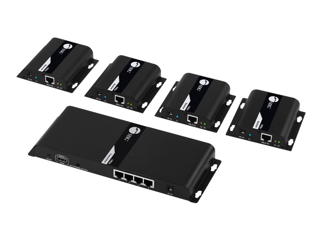 SIIG 1x4 HDMI Splitter HDbitT over IP Extender