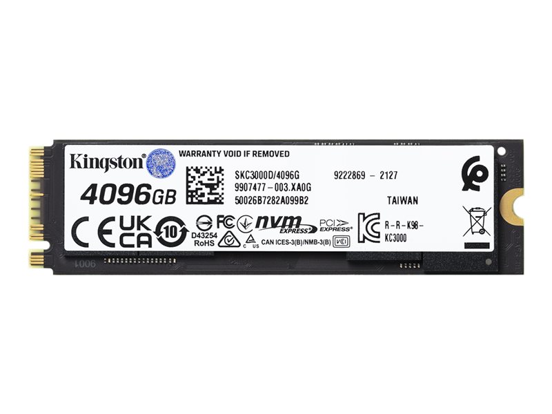 Kingston KC3000 - SSD - 4096 GB - intern - M.2 2280 - PCIe 4.0 (NVMe)