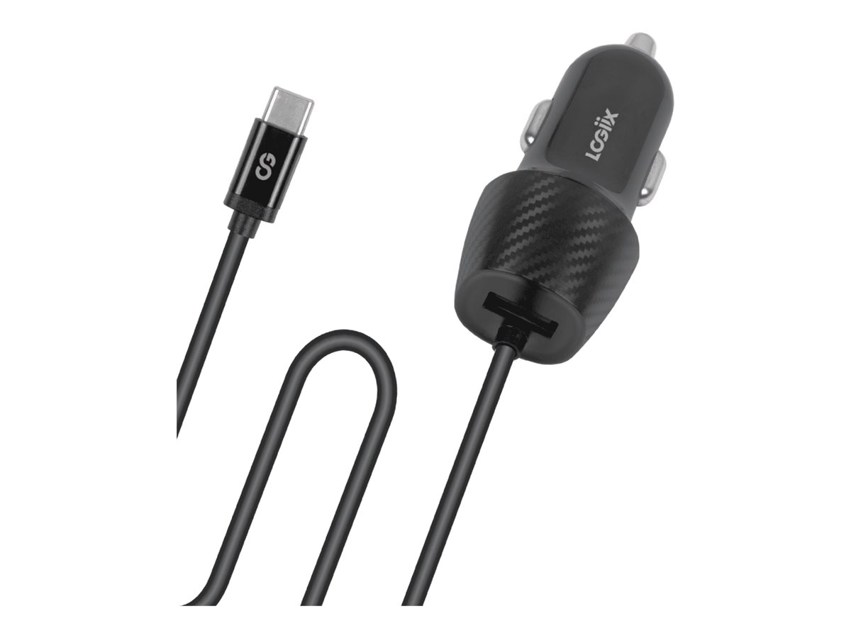LOGiiX Power Lite USB-A & USB-C Car Power Adapter for Nintendo Switch - LGX-13574