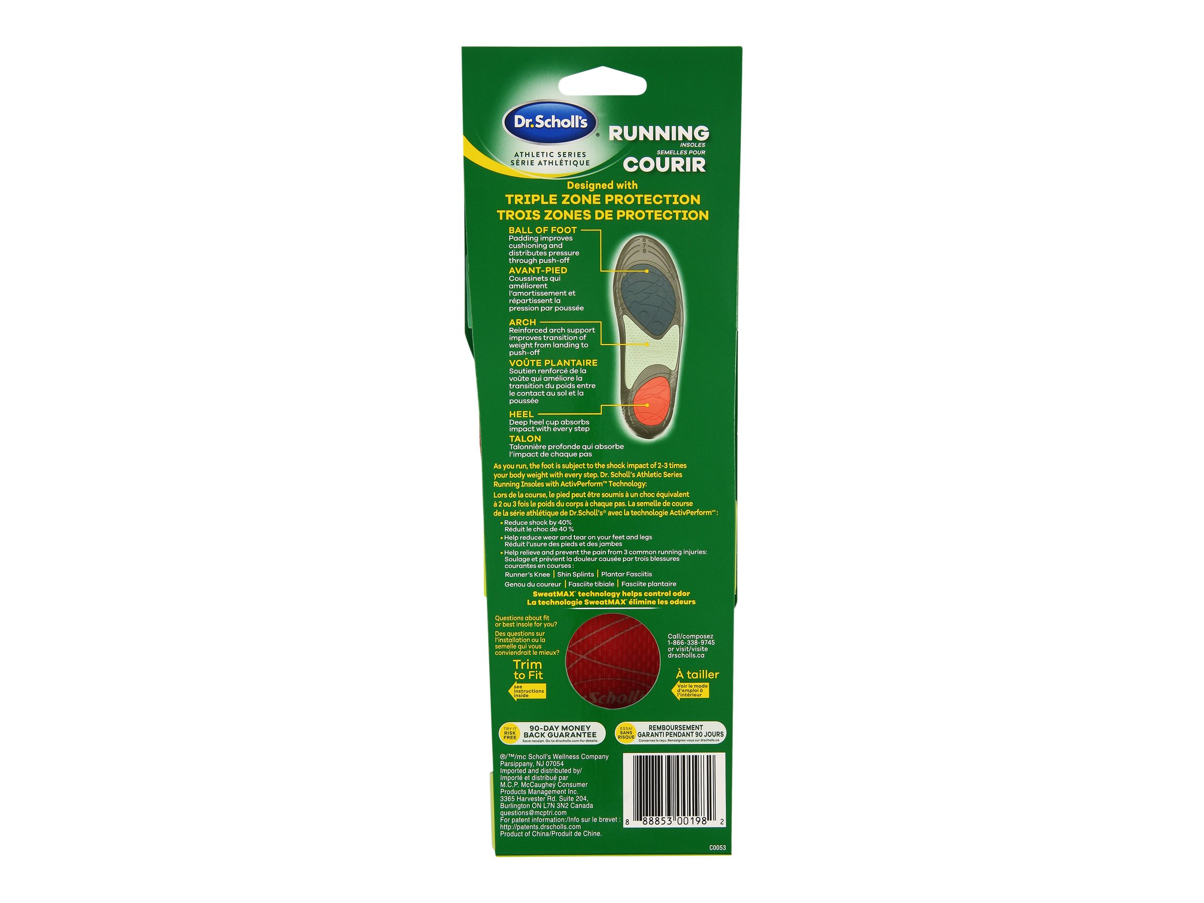 Dr. Scholl's Athletic Series Running Insoles - Women - Sizes 5.5 to 8