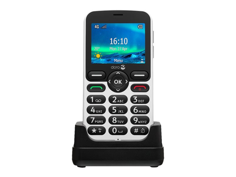 DORO 5860 - 4G Feature Phone - microSD slot - 320 x 240 Pixel - rear camera 2 MP - Schwarz, wei?