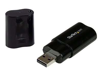 StarTech.com USB Sound Card 3.5mm Audio Adapter External Sound Card Black 