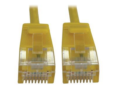 Eaton Tripp Lite Series Cat6a 10G Snagless Molded Slim UTP Ethernet Cable (RJ45 M/M), PoE, Yellow, 1 ft. (0.3 m)
