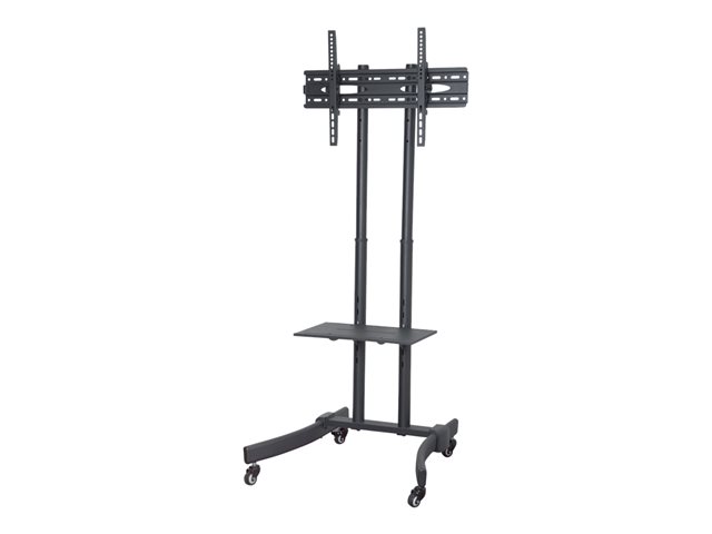 Proper Portable Tv Trolley Stand Cart For Flat Panel Black