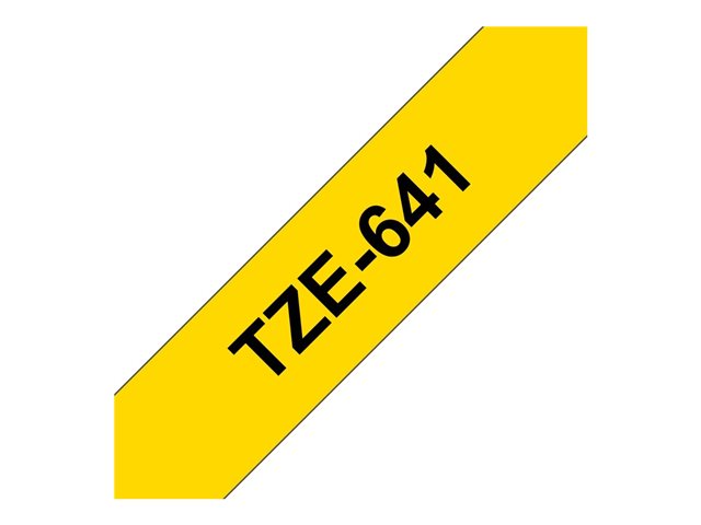 TZE-641 LAMINATED TAPE 18MM 8M BLACK ON YELLOW