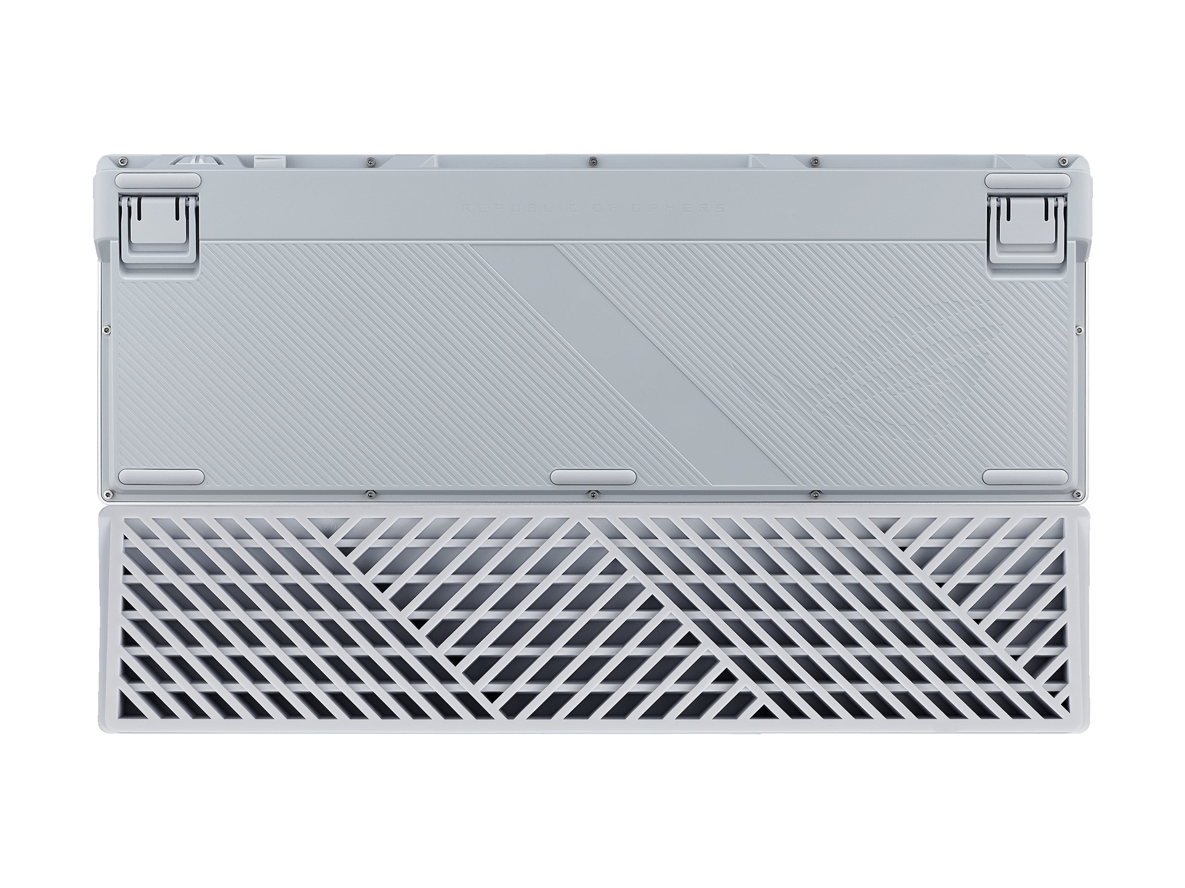 ASUS ROG Azoth 96 HE Lite keyboard Hall Effect 96% compact with OLED display knob white Product shot Front 79953