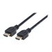 Manhattan HDMI Cable with Ethernet (CL3 rated, suitable for In-Wall use), 4K@60Hz (Premium High Speed), 3m, Male to Male, Black, Ultra HD 4k x 2k, In-Wall rated, Fully Shielded, Gold Plated Contacts, Lifetime Warranty, Polybag