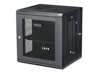 StarTech.com 12U 19" Wall Mount Network Cabinet, 16" Deep Hinged Locking IT Network Switch Depth Enclosure, Vented Computer Equipment Data Rack with Shelf & Flexible Side Panels, Assembled - 12U Vented Cabinet (RK12WALHM) - rack enclosure cabinet - 12U