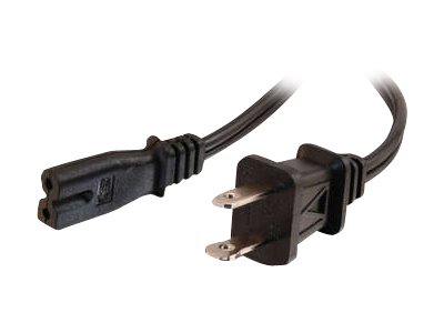 C2G 6ft 18 AWG 2-Slot Polarized Power Cord (NEMA 1-15P to IEC320C7) TAA