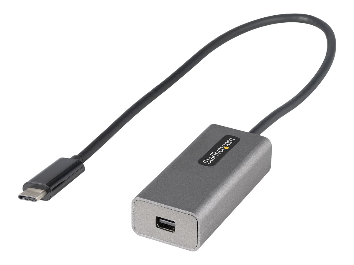 StarTech.com USB C to Mini DisplayPort Adapter, 4K 60Hz USB-C to mDP Adapter Dongle, USB Type-C to Mini DP Monitor/Display, Video Converter, Works w/ Thunderbolt 3, 12" Long Attached Cable - DP Alt Mode, mDP 1.2 (CDP2MDPEC) - video adaptér - USB-C do Mini DisplayPort - 30.6 cm