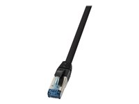 LogiLink CAT 6a Kabel med afskærmning med folie og kobberfletning (SFTP 2m Patchkabel Sort