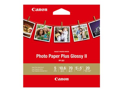 Canon Photo Paper Plus Glossy II PP-301 High-glossy 270 micron 5 in x 5 in 265 g/m² 