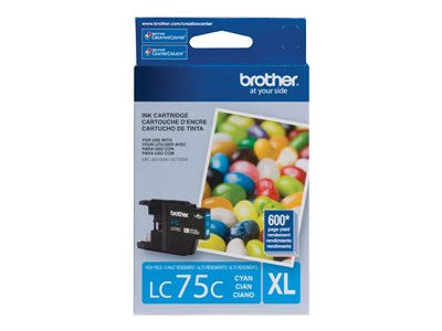 Brother LC75C XL High Yield cyan original ink cartridge 