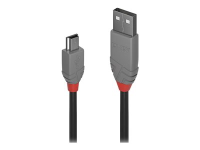 LINDY 0,5m USB 2.0 A/Mini-B Anthra Line