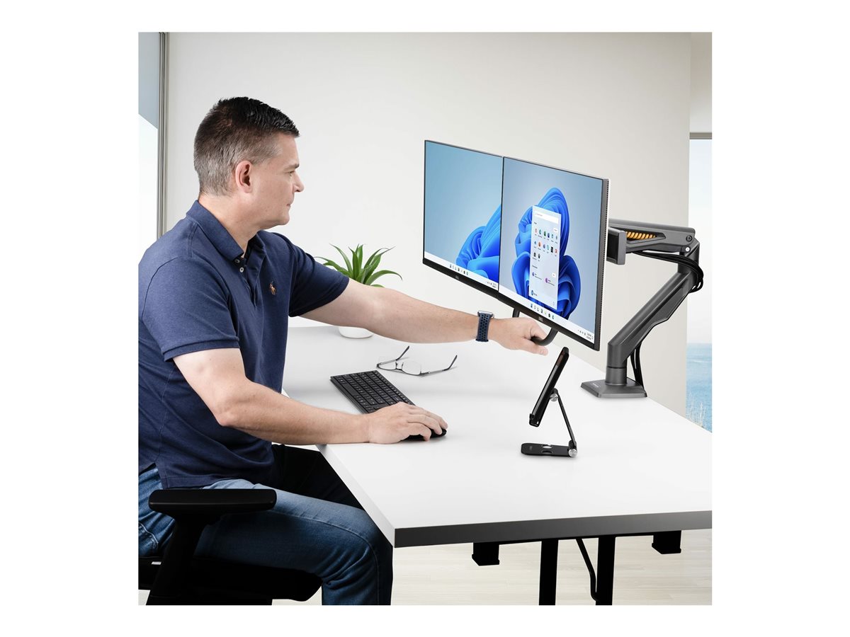 StarTech.com Desk Mount Dual Monitor Arm w/ Crossbar, Up To 27" Displays montážní sada - articulating, mechanical spring - pro 2 LCD displeje - černá - kompatibilní s TAA – foto 7