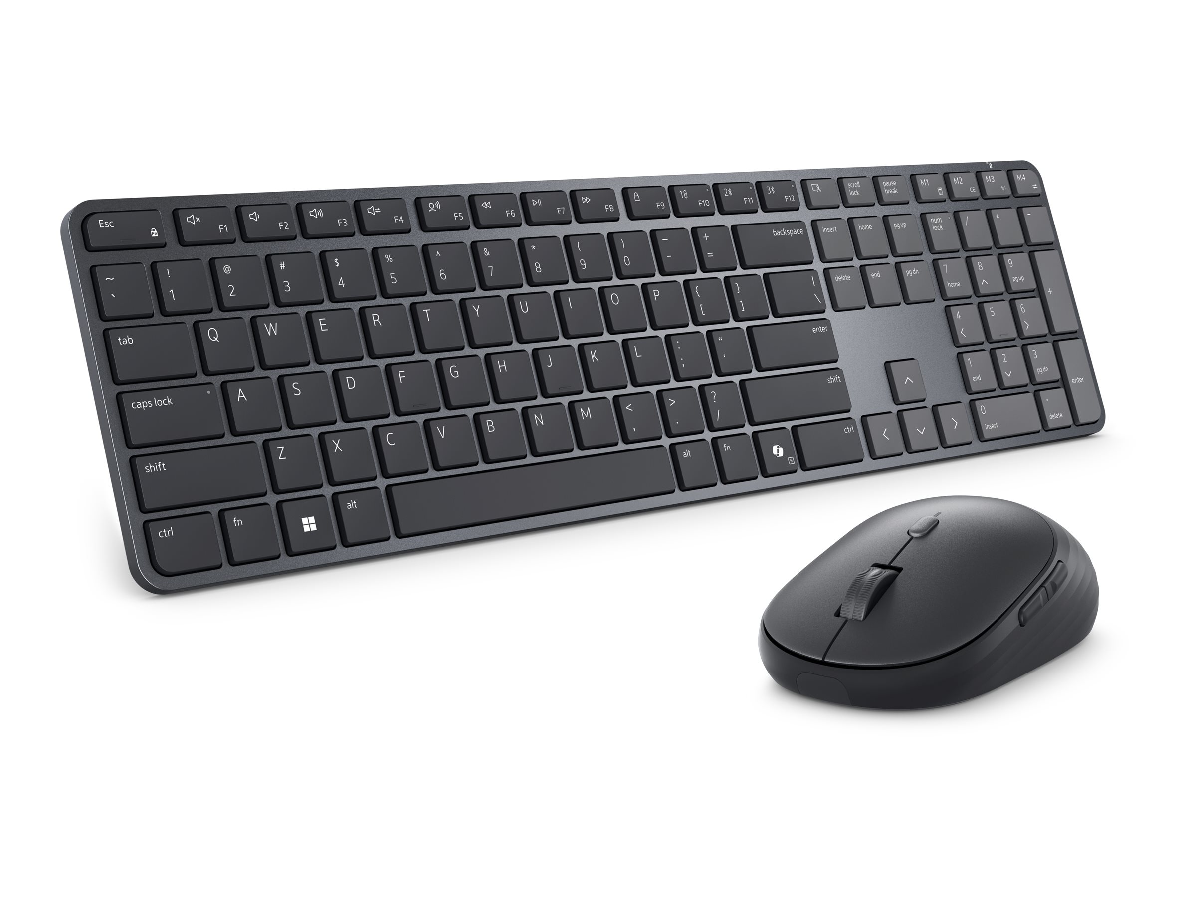 Dell Pro 7 KM726 keyboard and mouse set Slim QWERTY US English graphite Input Product shot Right-angle 80000