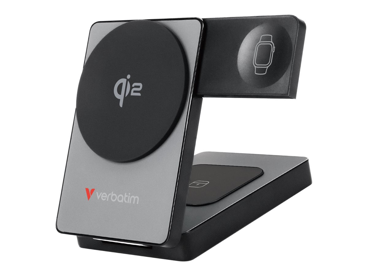 Verbatim Charge 'n' Go wireless charging stand / power bank Li-pol USB-C 20 Product shot Right-angle 79850