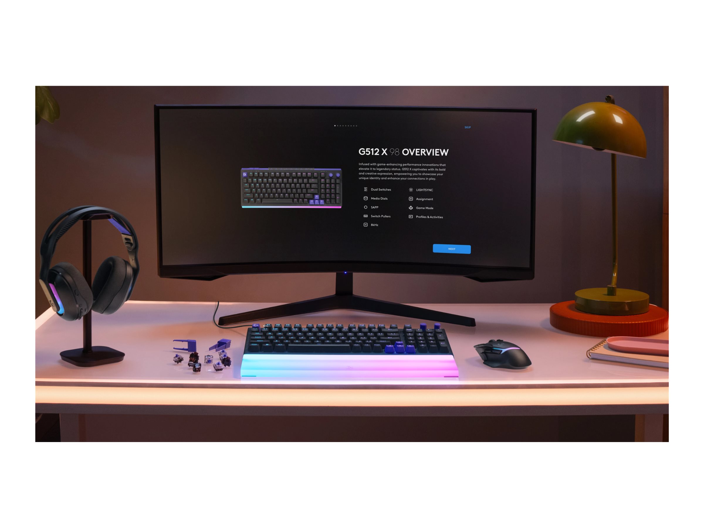 Logitech G G512 X 98 keyboard QWERTY US English black Input Product shot Bottom 75700