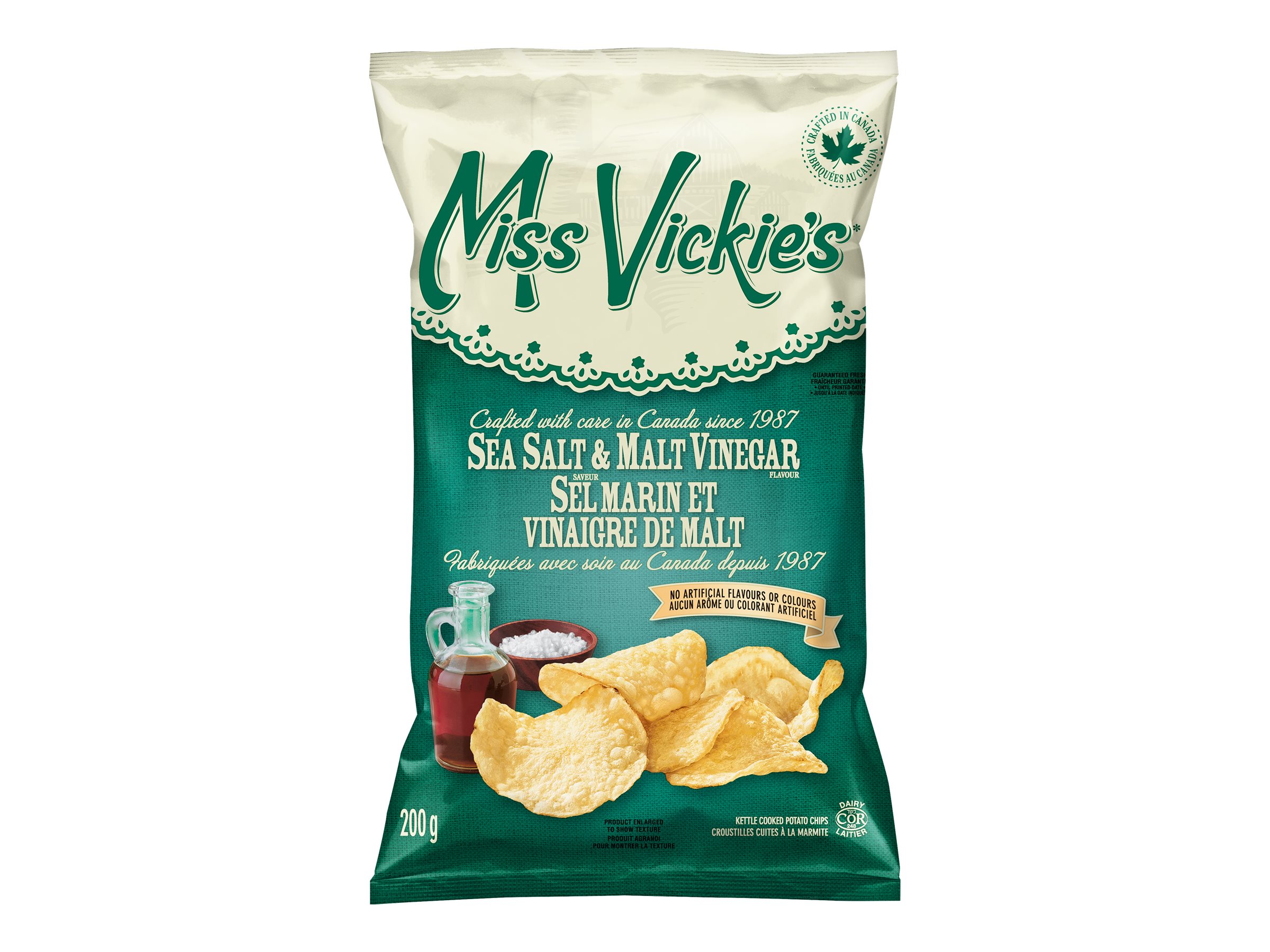 Miss Vickie's Potato Chips - Sea Salt & Malt Vinegar - 200g