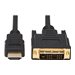 Tripp Lite Safe-IT HDMI-to-DVI Cable Antibacterial M/M DVI-D Single Link, 1920 x 1200 @ 60 Hz, Black, 6 ft.
