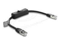 Delock RJ45 Cable plug to plug with switch Cat.6 F/UTP 0.3 m