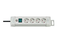 brennenstuhl Premium-Line extension socket H05VV-F 3G1,5 - Stikdåse - input: strøm - output-stikforbindelser: 4 (strøm) - 1.8 m ledning - lysegrå