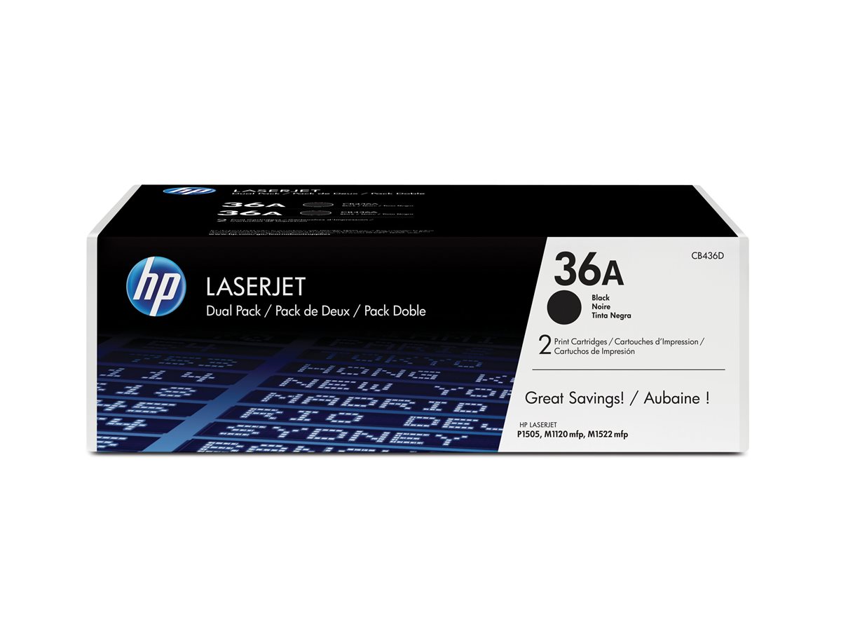 HP 36A - 2-balení - černá - originální - LaserJet - kazeta s barvivem (CB436AD) – foto 3