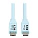 Eaton Tripp Lite Series USB-C Cable (M/M), Antibacterial, Ultra Flexible, 240W PD Charging, Light Blue, 6 ft. (1.8 m)