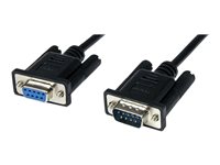 StarTech.com 2m Black DB9 RS232 Serial Null Modem Cable F/M - DB9 Male to Female - 9 pin Null Modem Cable - 1x DB9 (M), 1x DB