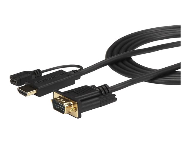 Image of StarTech.com HDMI to VGA Cable - 6ft 2m - 1080p - Active Conversion - HDMI to VGA Adapter Cable for Your VGA Monitor / Display (HD2VGAMM6) - adapter cable - HDMI / VGA - 2 m