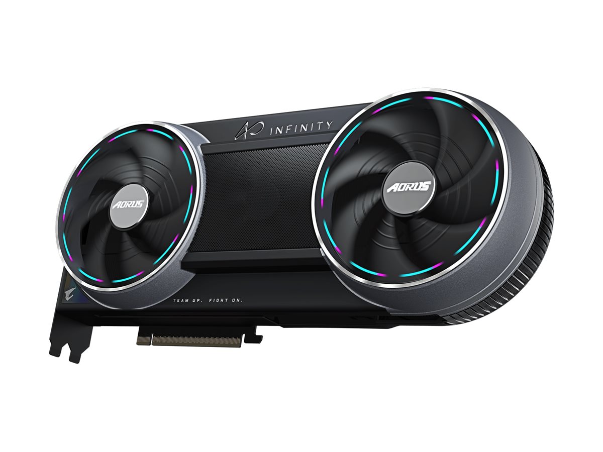 AORUS INFINITY graphics card GeForce RTX 5090 32 Product shot Right-angle 79850