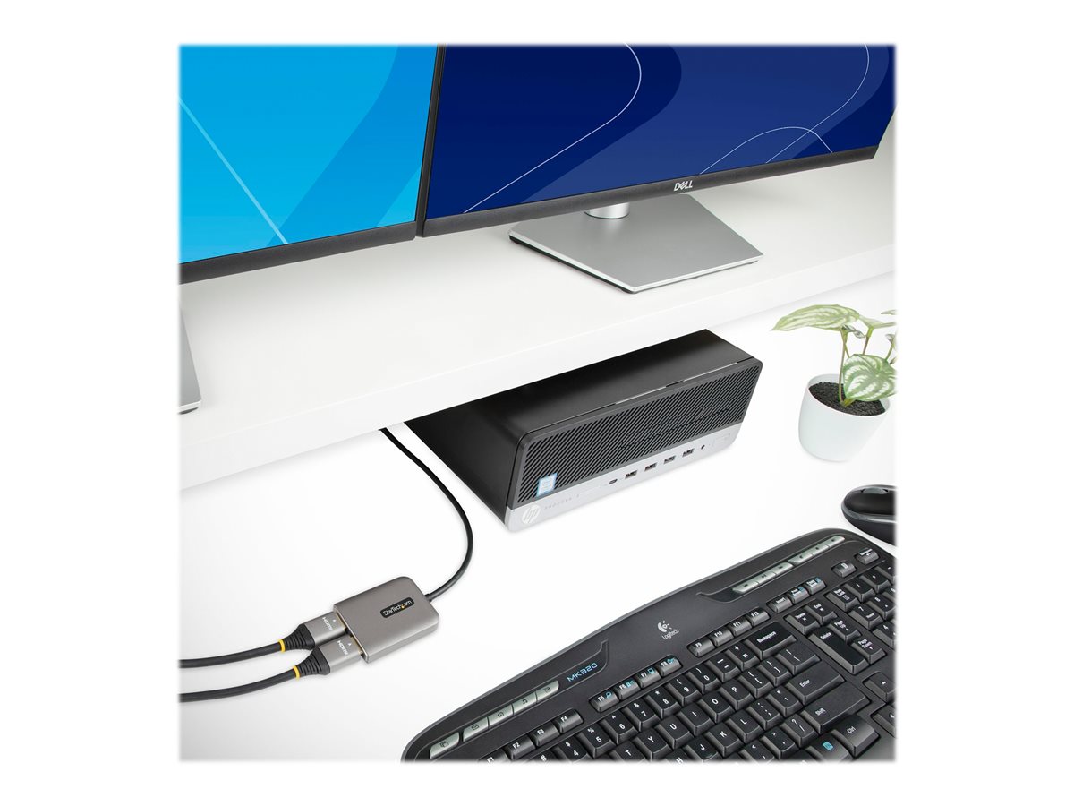 StarTech.com DP to Dual HDMI MST HUB, Dual HDMI 4K 60Hz, DisplayPort Multi Monitor Adapter with 1ft (30cm) Cable, DP 1.4 Multi Stream Transport Hub, DSC | HBR3, DP to 2x HDMI Ports - DP to HDMI Splitter (MST14DP122HD) - video adaptér - DisplayPort / HDMI – foto 4
