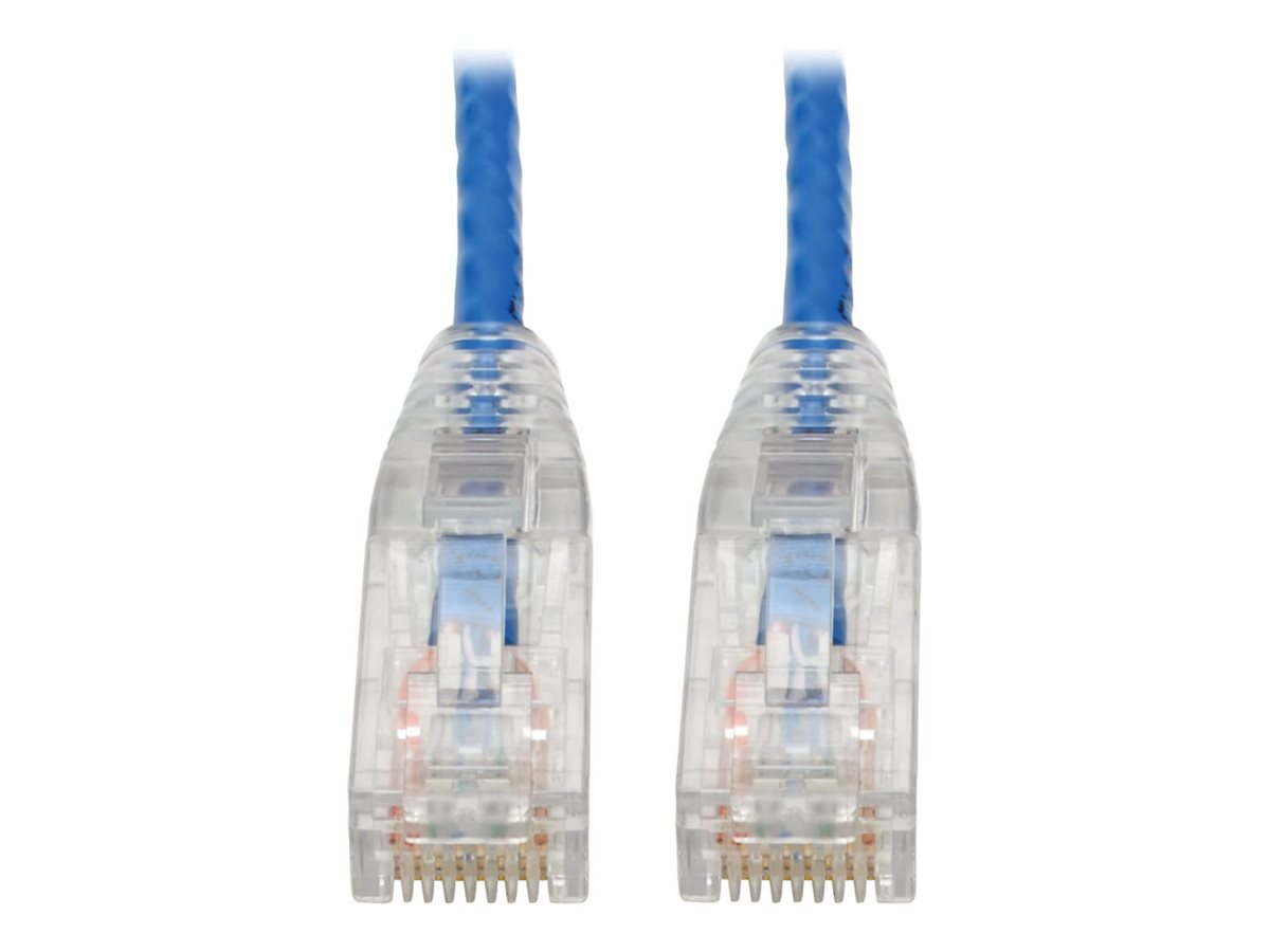 Tripp Lite Cat6 Gigabit Snagless Molded Slim UTP Patch Cable RJ45 Blue 8in