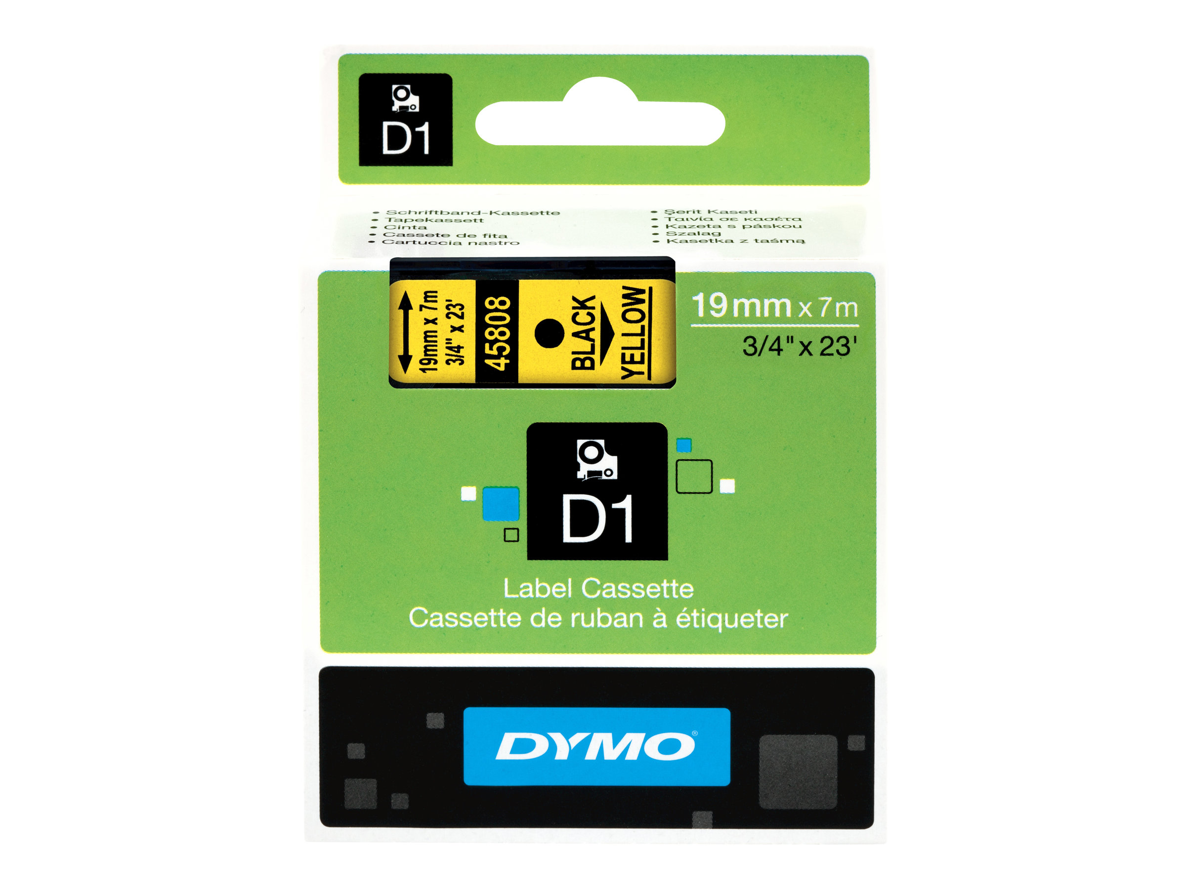 An image of DYMO D1 - label tape - 1 cassette(s) - Roll (1.9cm x 7m)
