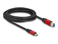 DeLOCK USB Type-C kabel 3m Sort Rød