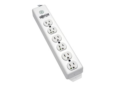 Tripp Lite Safe-IT Power Strip Hospital Medical Antimicrobial 120V 5-15R-HG 6 Outlet 15' Cord Metal
