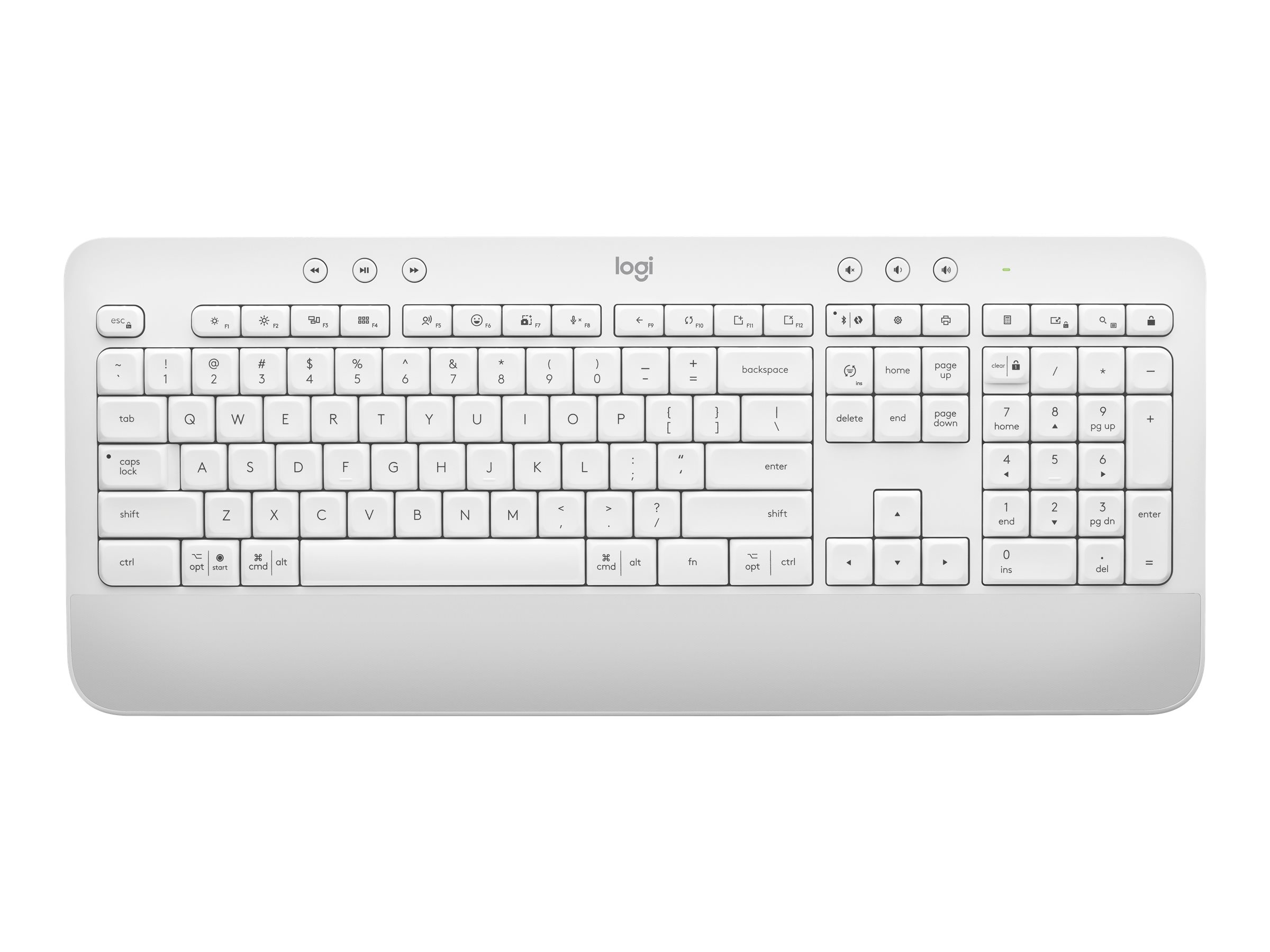 Logitech Signature K650 keyboard QWERTY English off-white Input Product shot Right-angle 80000
