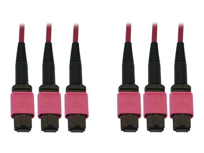 Eaton Tripp Lite Series 40/100/400G Multimode 50/125 OM4 Fiber Optic Cable (3x8F MTP/MPO-PC F/F), LSZH, Magenta, 45 m (147.6 ft.)