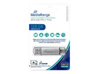 MediaRange MR938 128GB USB 3.0 / USB-C Sølv