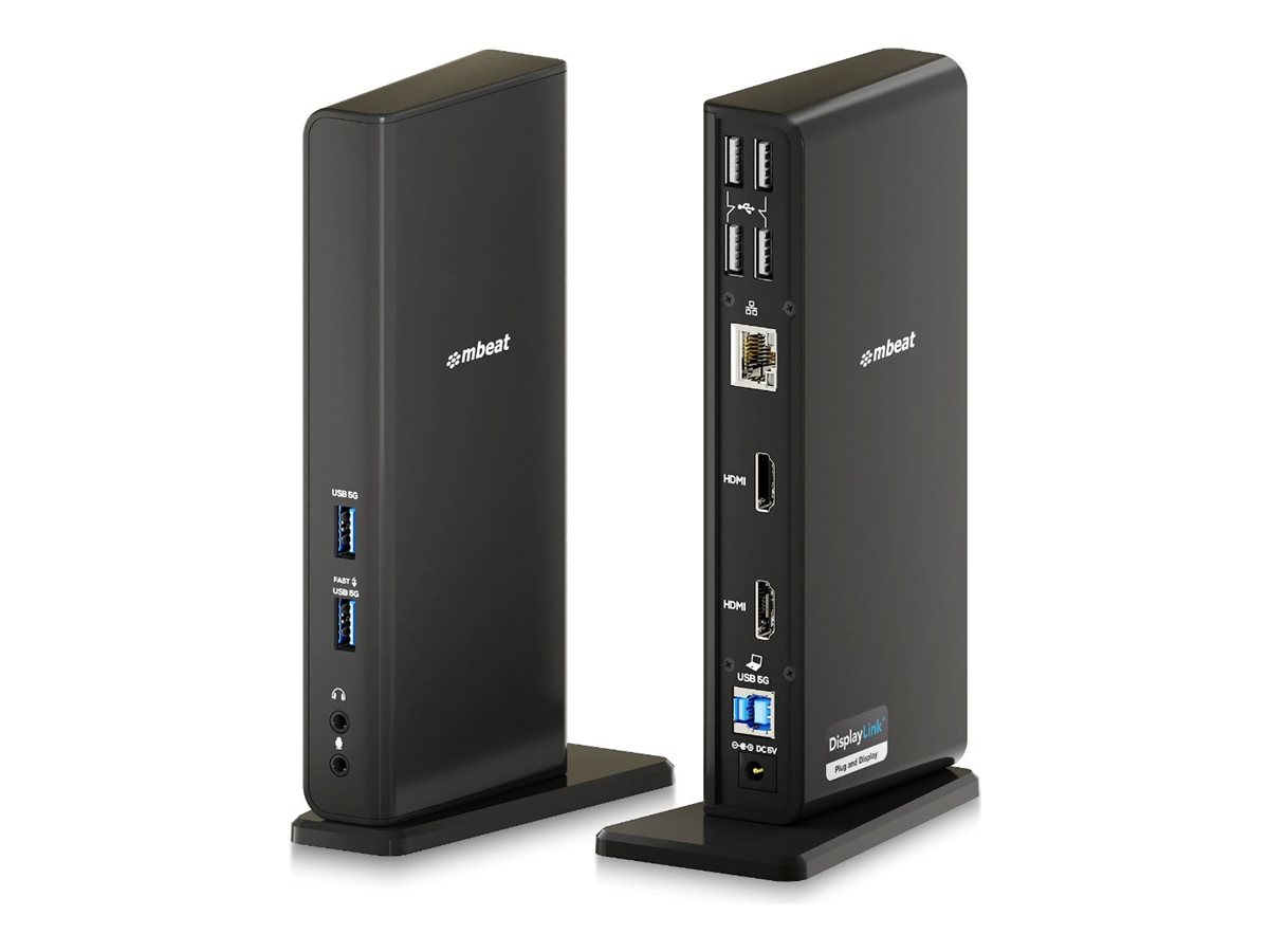 mbeat, docking station, USB-C / USB-A, 2 x HDMI, 1GbE