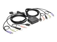 Tripp Lite 2-Port USB/HD Cable KVM Switch with Audio/Video, Cables and USB Peripheral Sharing KVM / audio / USB switch Desktop