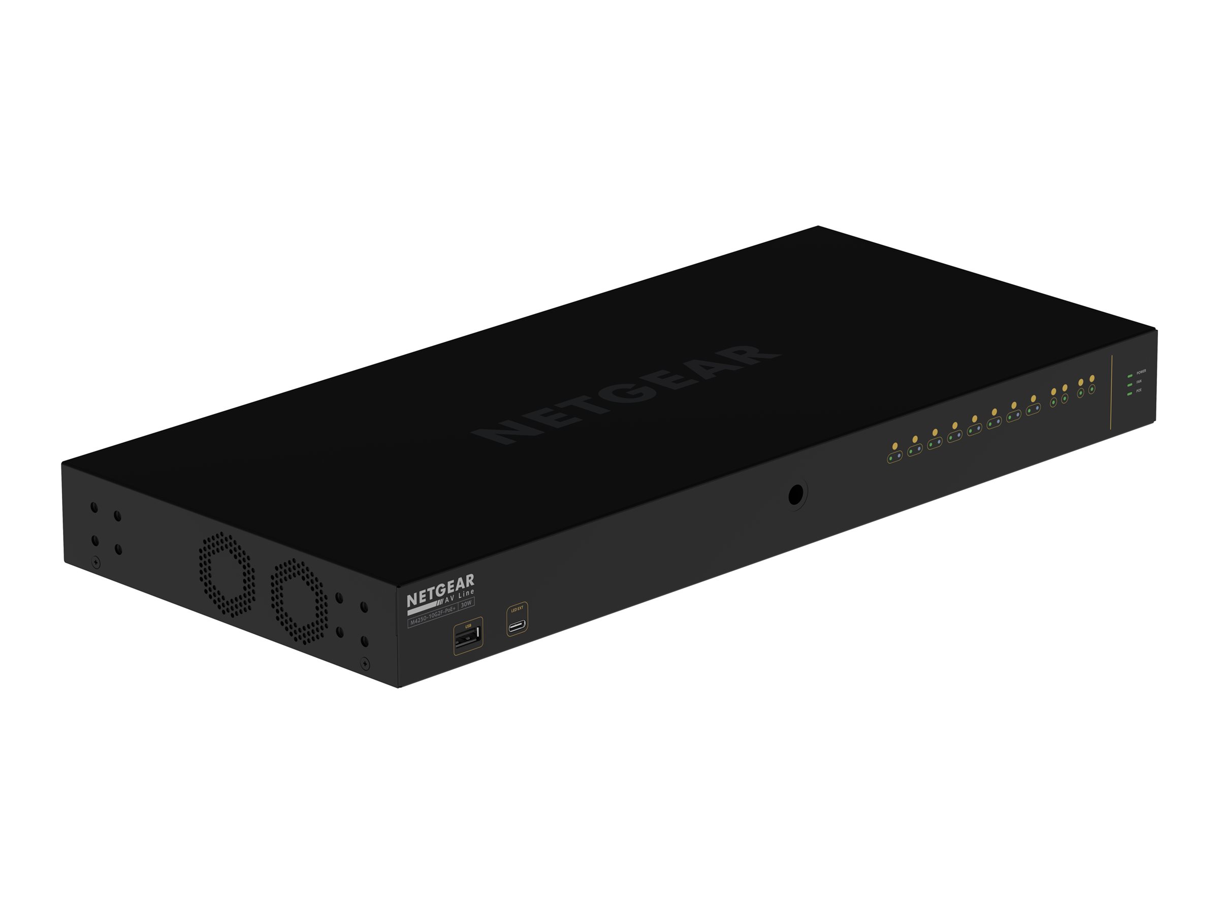 NETGEAR AV Line GSM4212P switch 12 ports Managed Product shot Front 79950