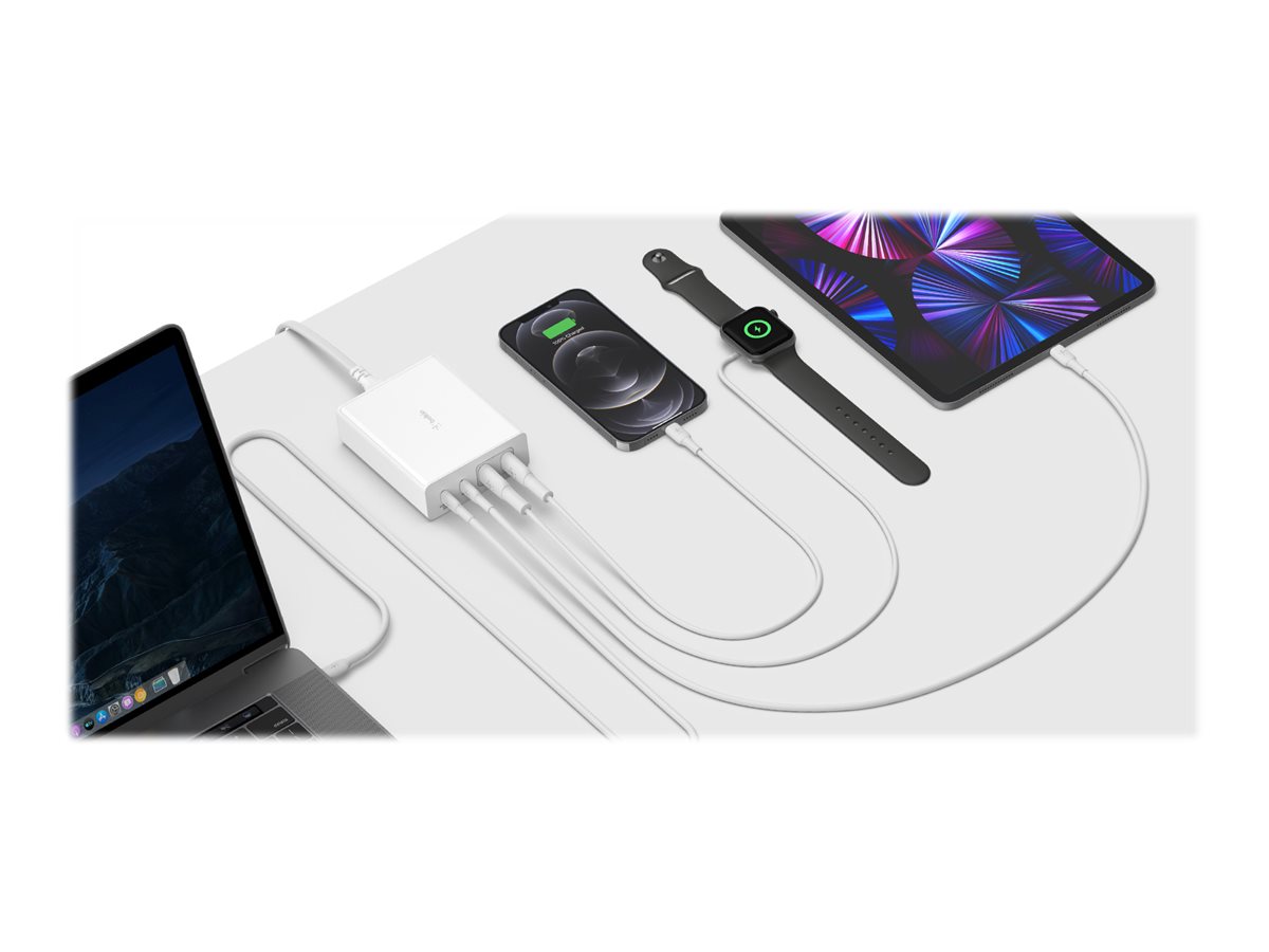 Belkin BoostCharge Pro power adapter 2 x USB 2 x USB-C 108 Product shot Top 78300